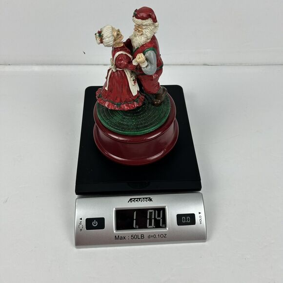Vintage Kurt S Adler Santa & Mrs. Claus Dancing Music Box 1993 Wind Up Rare - Picture 13 of 13